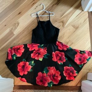 Black flowered dress